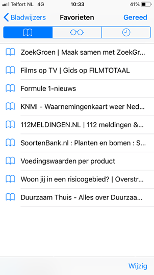 Bladwijzers kopieren van Safari app naar Chrome app (stap 1)