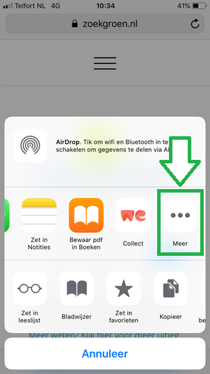 Bladwijzers kopieren van Safari app naar Chrome app (stap 3)