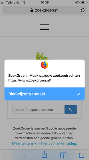 Bladwijzers kopieren van Safari app naar Firefox app (stap 7)