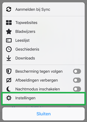 ZoekGroen instellen in Firefox-app (stap 2)