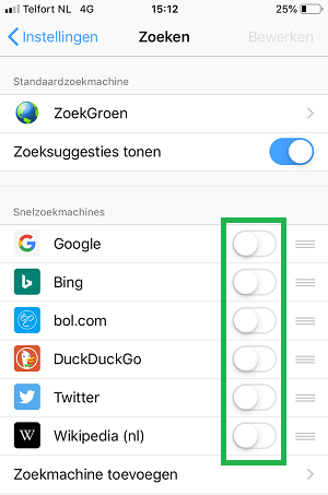ZoekGroen instellen in Firefox-app (stap 8)